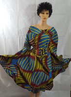 Exceptional African Print Strip Dress