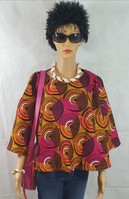 Pretty Pink Fleur African Print Top With Belt